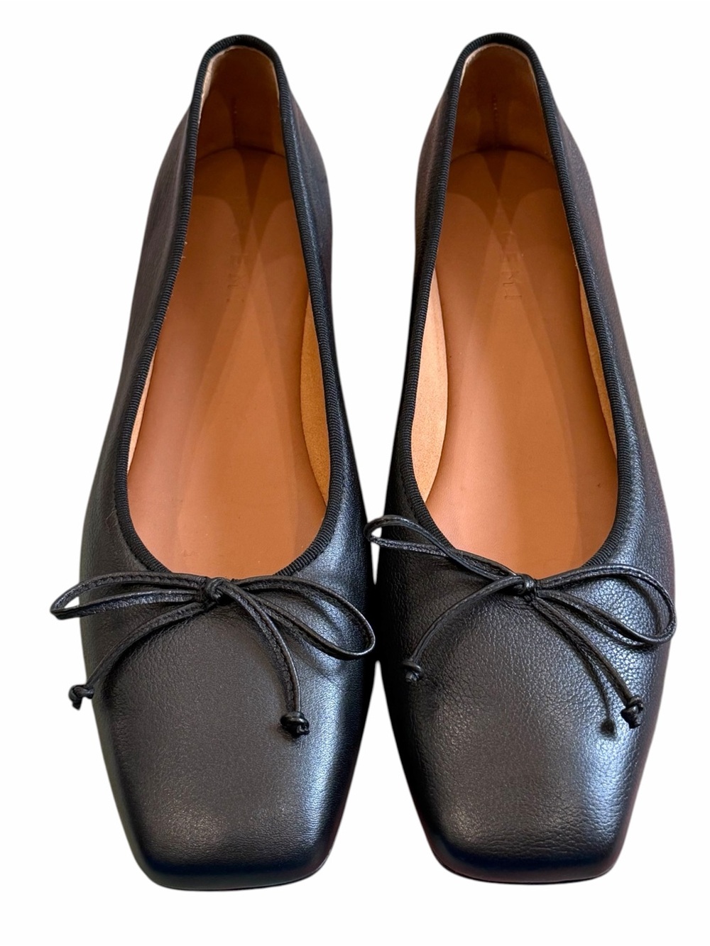 M.Gemi The Danza Flats Womens 42 Black Excellent Square Toe Nappa Leather Italy